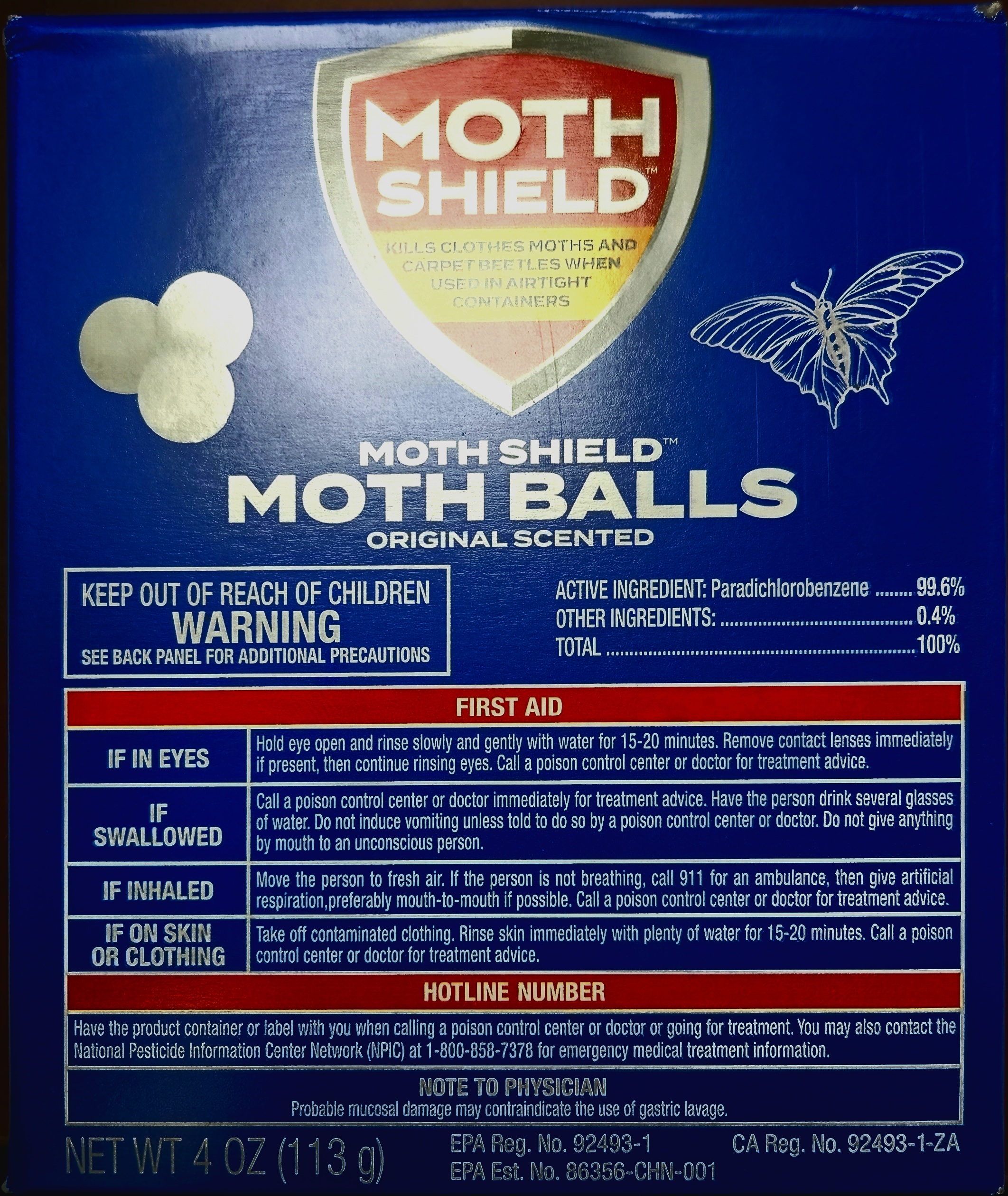 Moth Shield Moth Ball Original 24 x 4oz