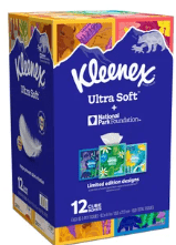 Kleenex Ultra Soft Facial Tissue, 3-Ply, 85-count, 12-pack